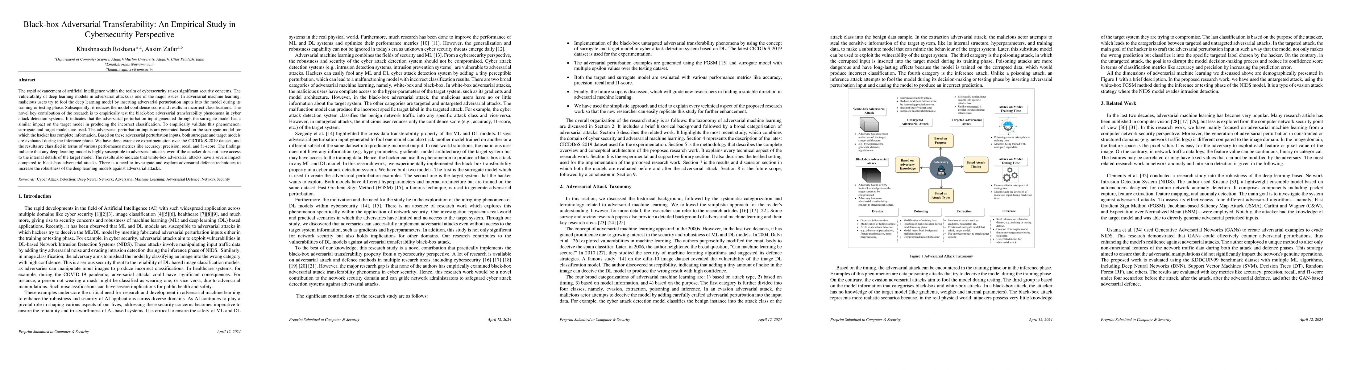Thumbnail for Black-box Adversarial Transferability: An Empirical Study in
  Cybersecurity Perspective