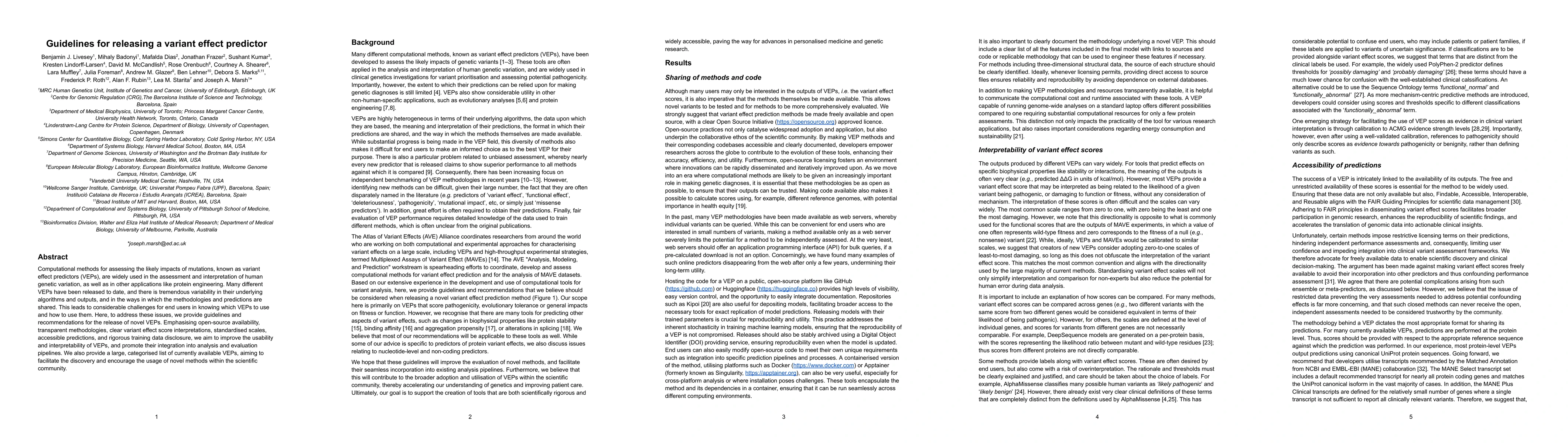 Thumbnail for Guidelines for releasing a variant effect predictor
