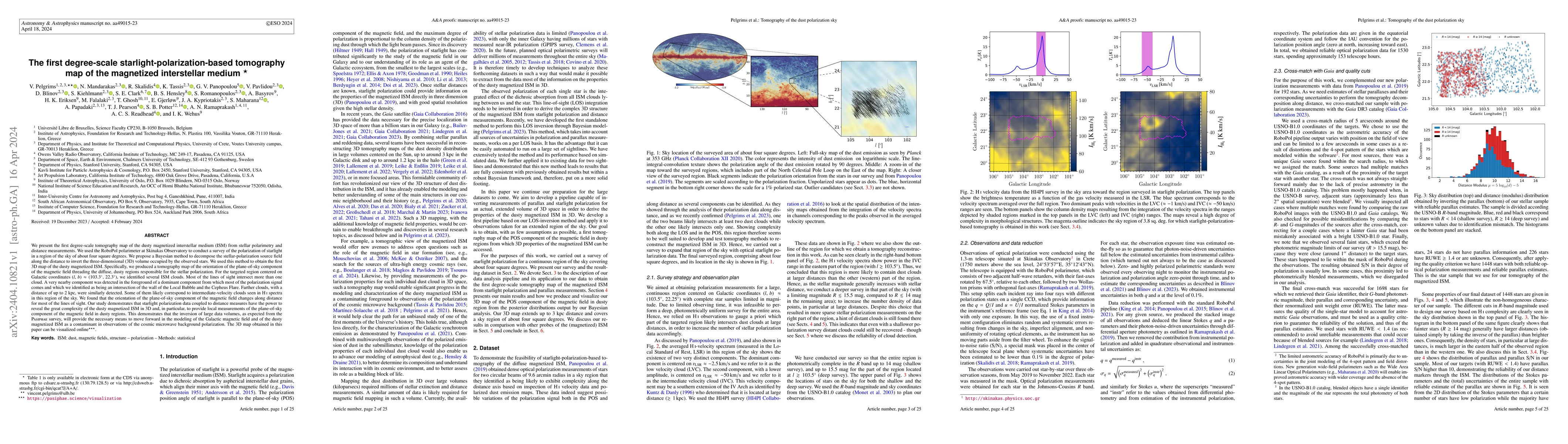 Thumbnail for The first degree-scale starlight-polarization-based tomography map of
  the magnetized interstellar medium