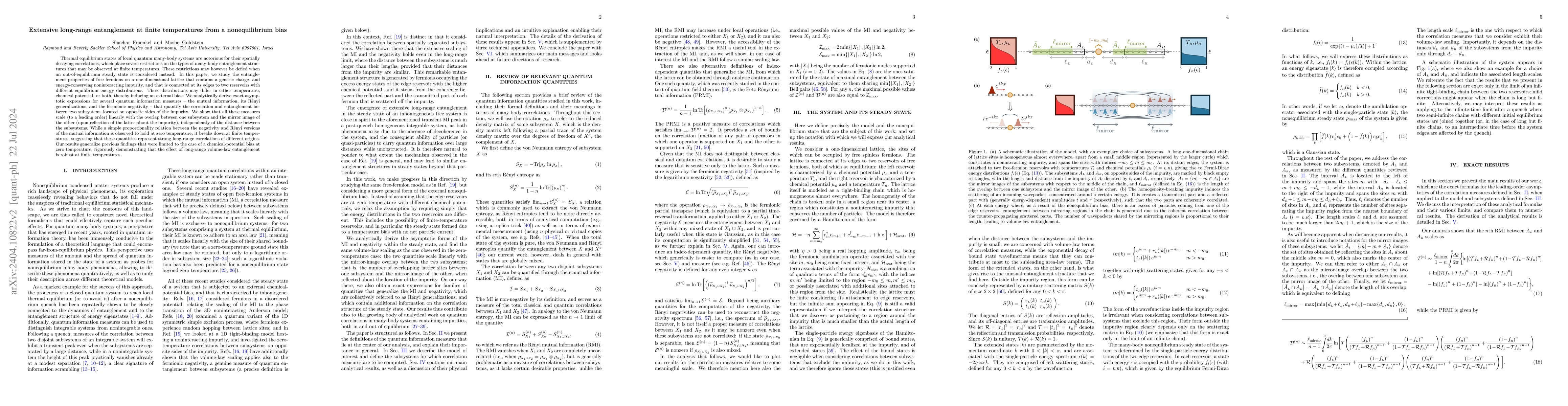 Thumbnail for Extensive Long-Range Entanglement at Finite Temperatures from a
  Nonequilibrium Bias
