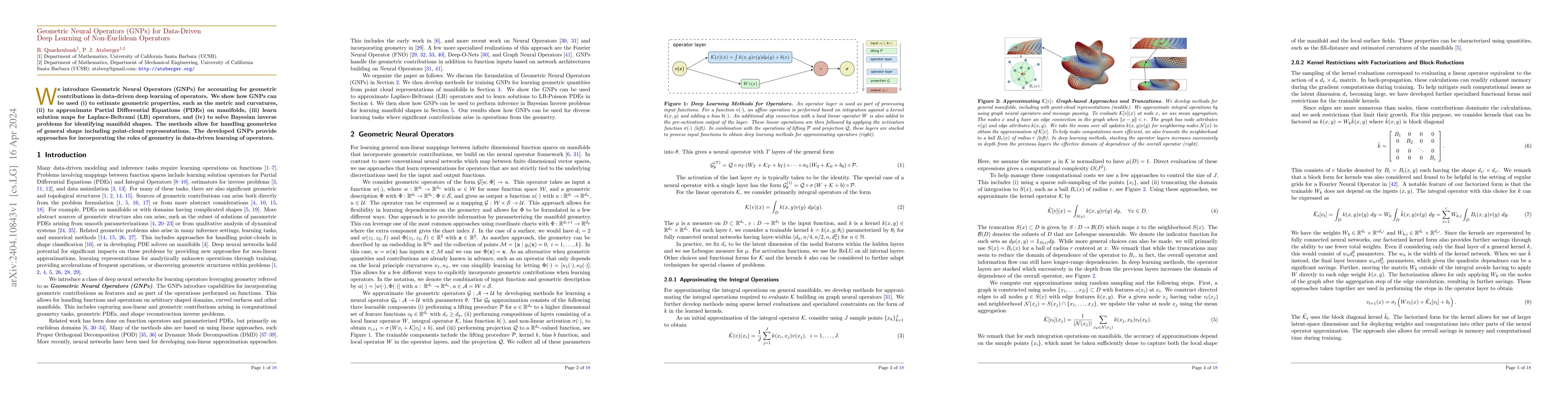 Thumbnail for Geometric Neural Operators (GNPs) for Data-Driven Deep Learning of
  Non-Euclidean Operators