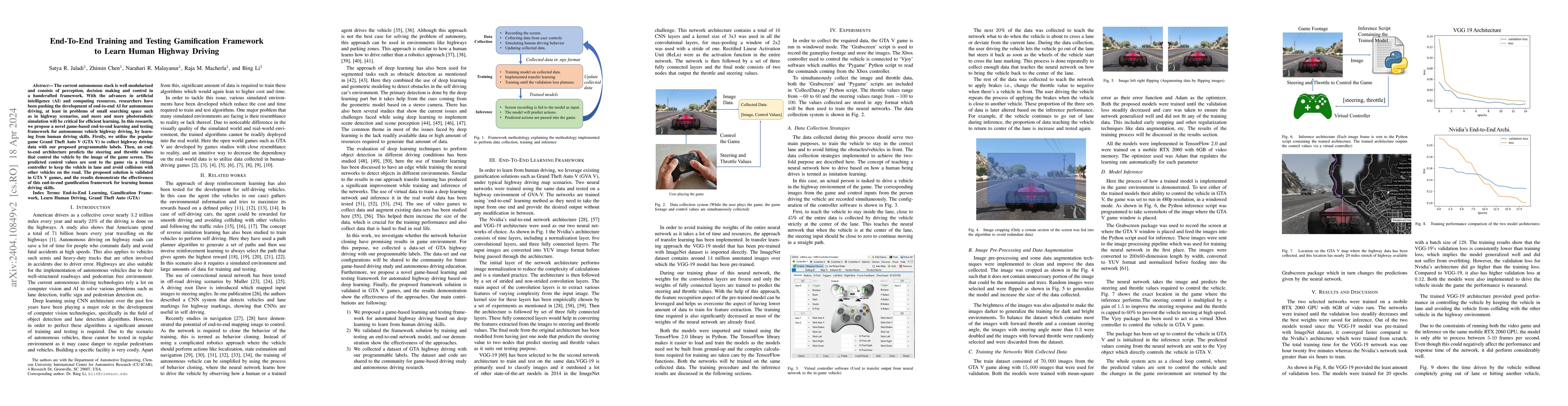 Thumbnail for End-To-End Training and Testing Gamification Framework to Learn Human
  Highway Driving