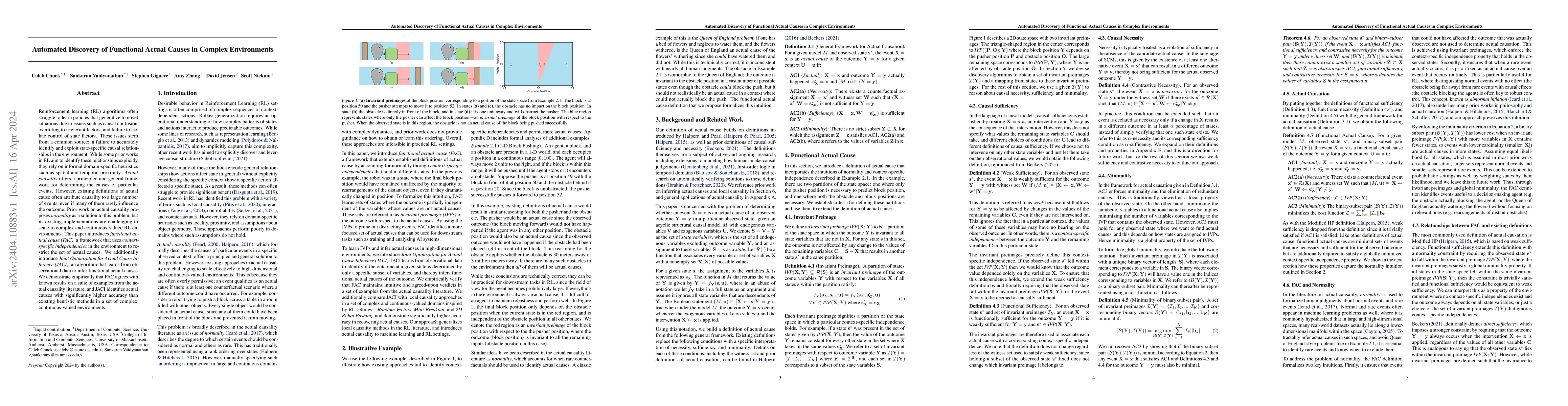 Thumbnail for Automated Discovery of Functional Actual Causes in Complex Environments