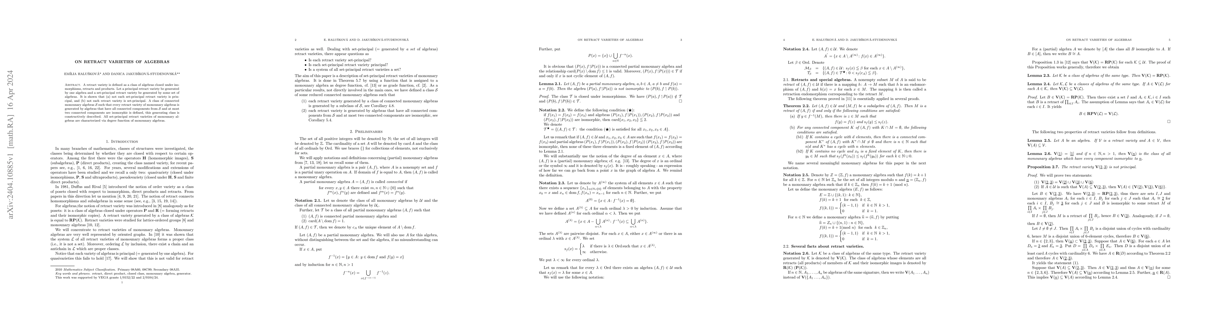 Thumbnail for On retract varieties of algebras