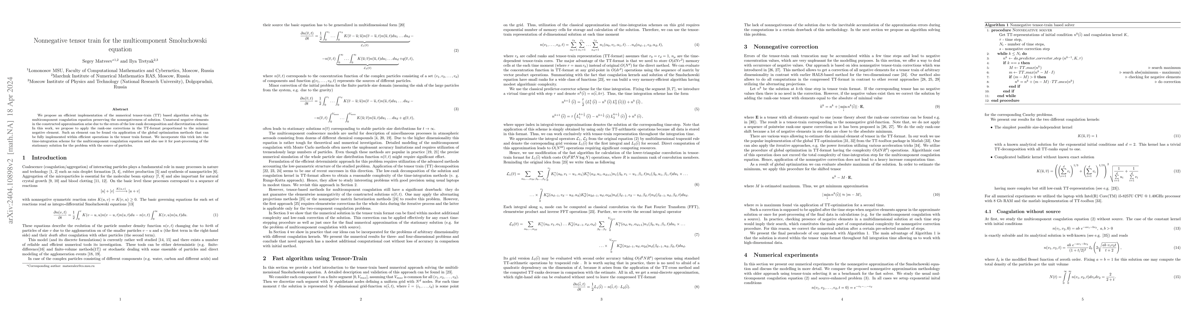 Thumbnail for Nonnegative tensor train for the multicomponent Smoluchowski equation