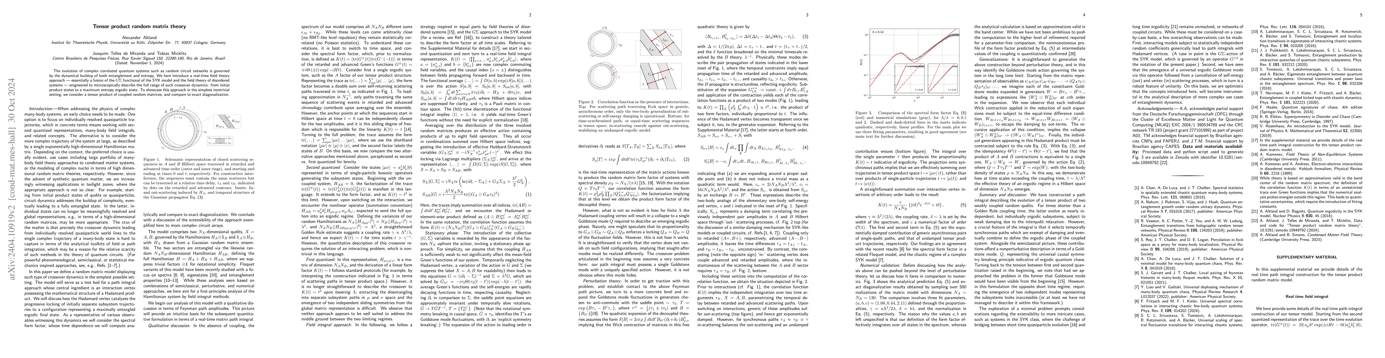 Thumbnail for Tensor product random matrix theory