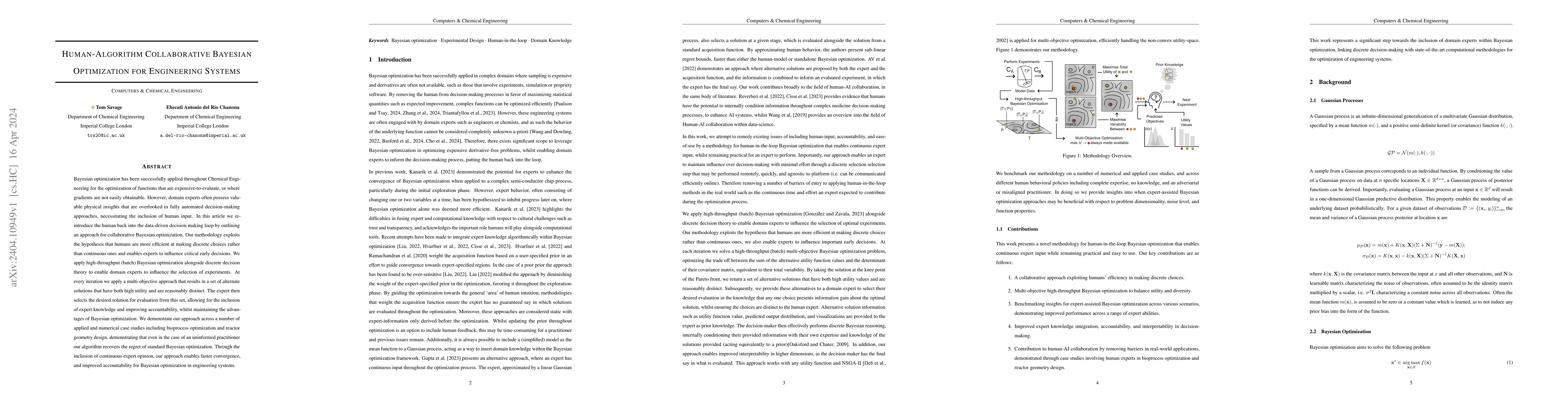 Thumbnail for Human-Algorithm Collaborative Bayesian Optimization for Engineering
  Systems