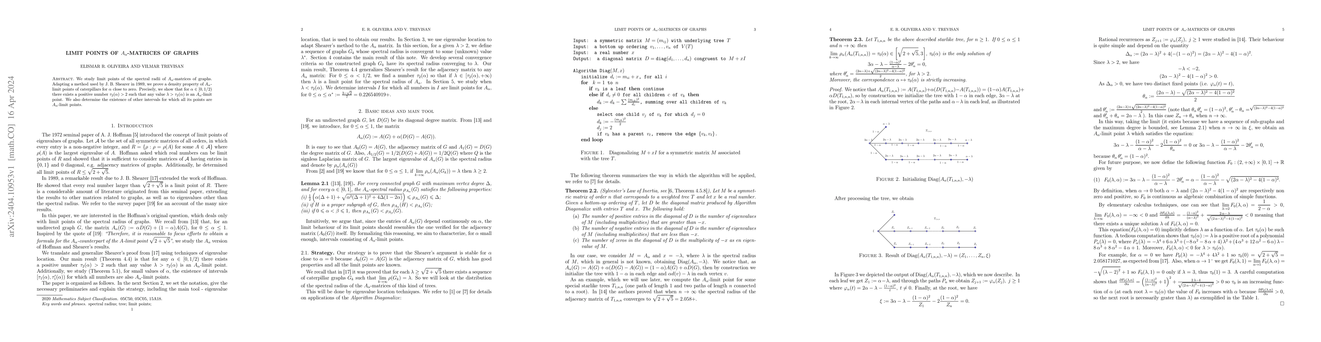 Thumbnail for Limit points of $A_{\alpha}$-matrices of graphs