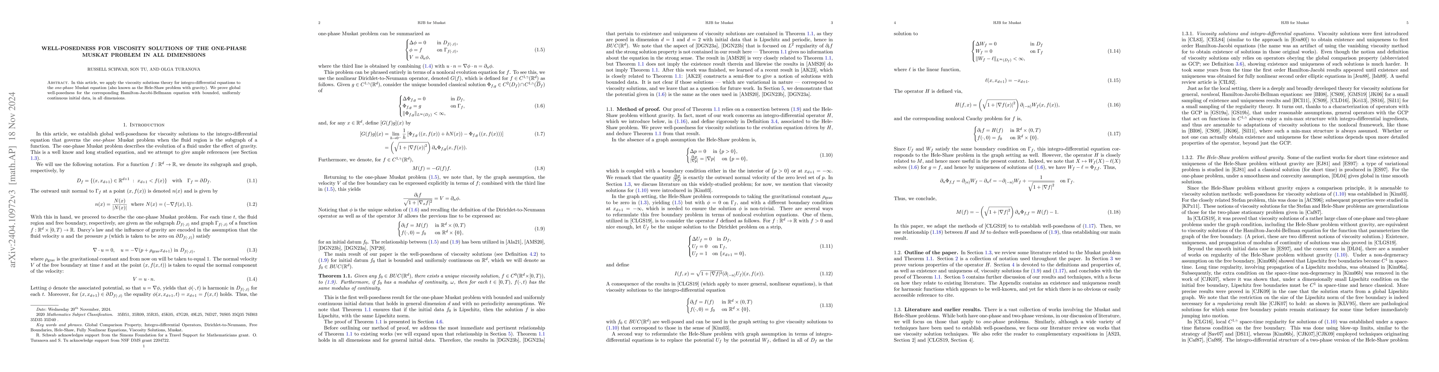Thumbnail for Well-posedness for viscosity solutions of the one-phase Muskat problem
  in all dimensions