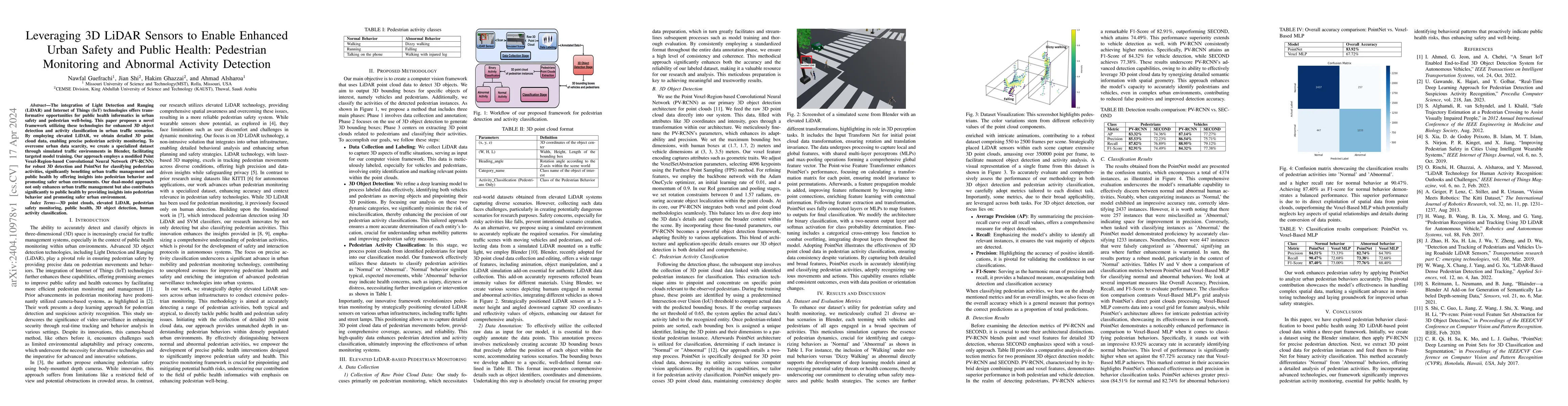 Thumbnail for Leveraging 3D LiDAR Sensors to Enable Enhanced Urban Safety and Public
  Health: Pedestrian Monitoring and Abnormal Activity Detection