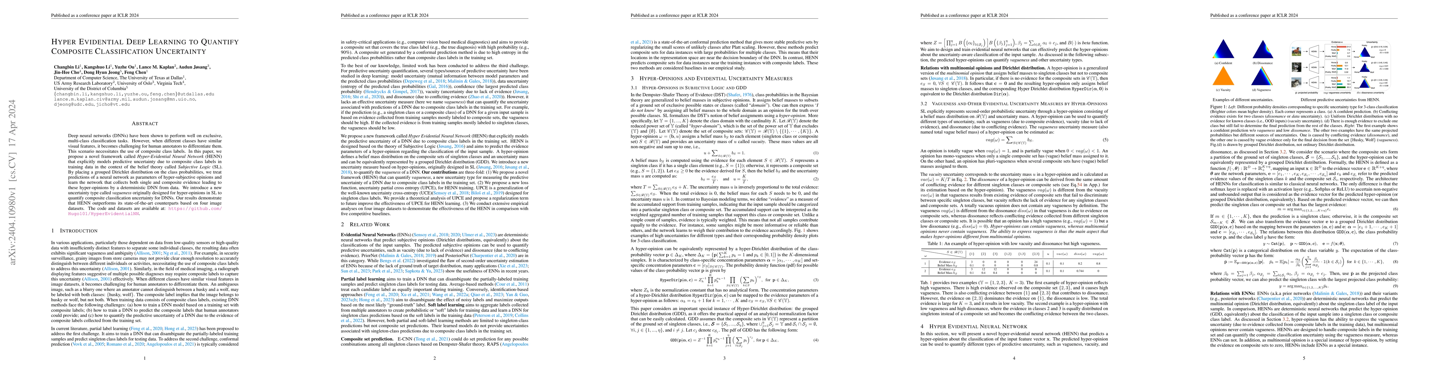 Thumbnail for Hyper Evidential Deep Learning to Quantify Composite Classification
  Uncertainty