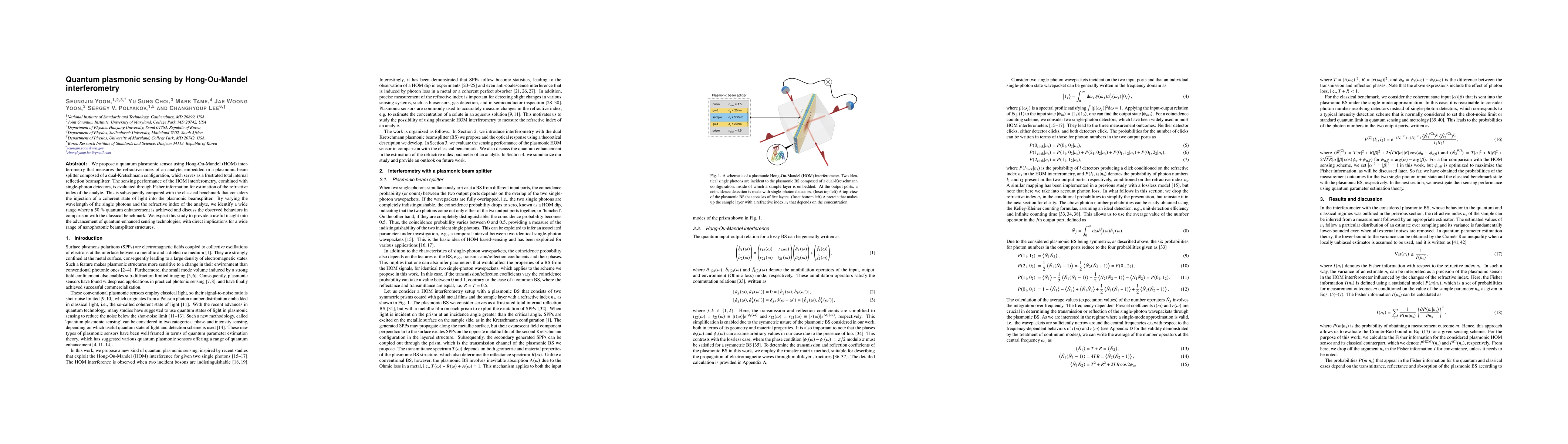 Thumbnail for Quantum plasmonic sensing by Hong-Ou-Mandel interferometry