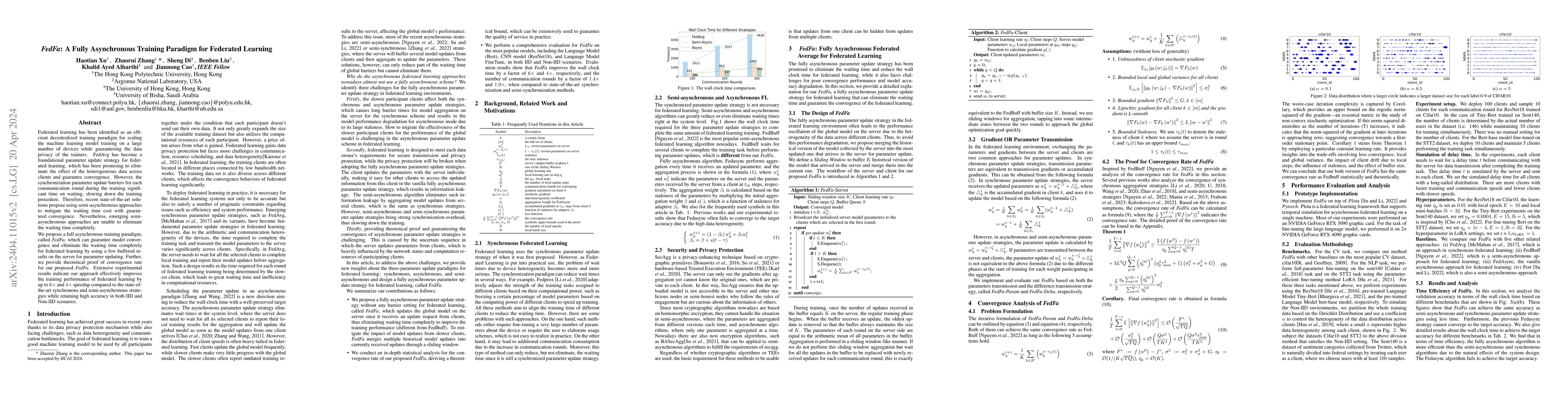 Thumbnail for FedFa: A Fully Asynchronous Training Paradigm for Federated Learning