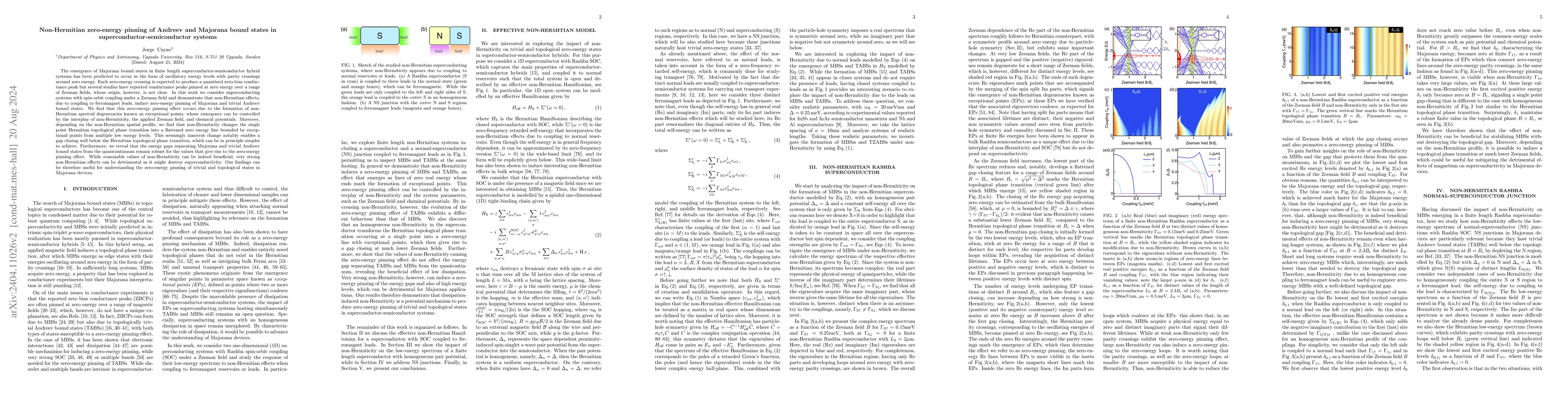 Thumbnail for Non-Hermitian zero-energy pinning of Andreev and Majorana bound states
  in superconductor-semiconductor systems