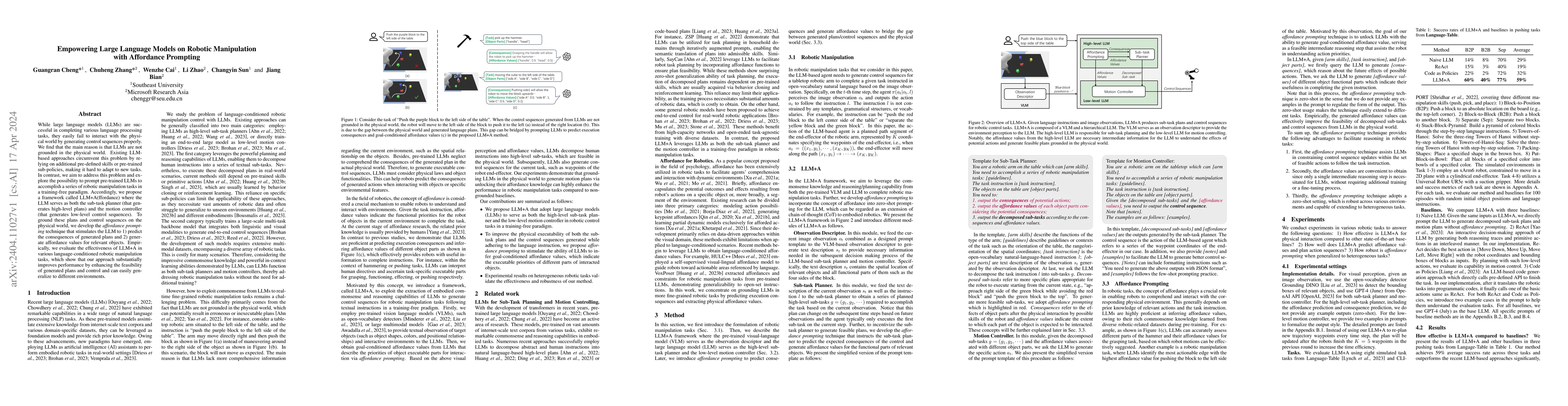 Thumbnail for Empowering Large Language Models on Robotic Manipulation with Affordance
  Prompting