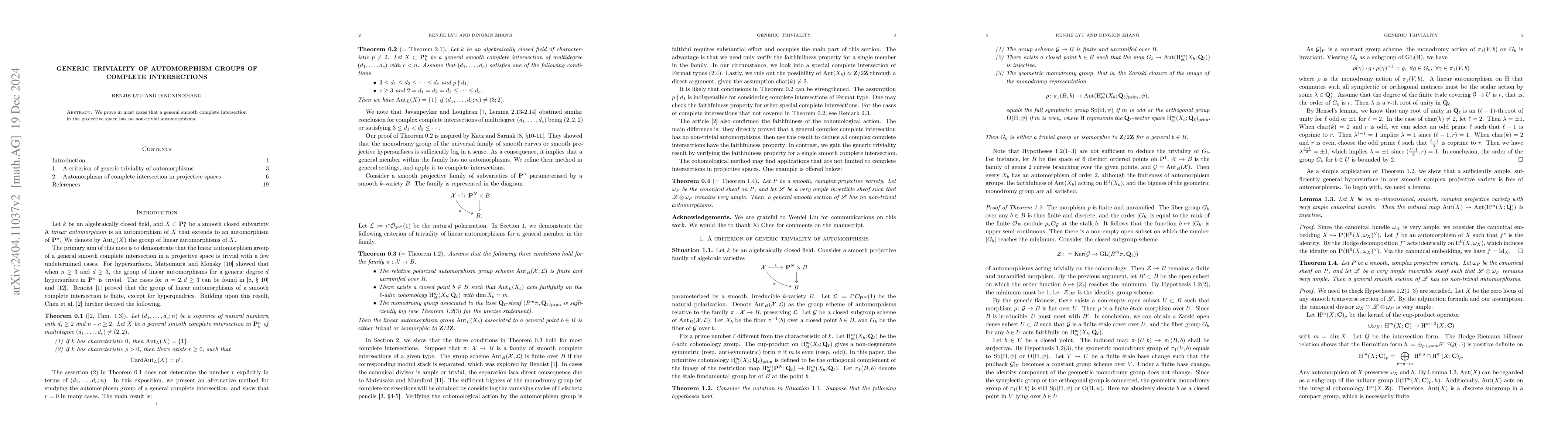 Thumbnail for Generic Triviality of Automorphism Groups of Complete Intersections