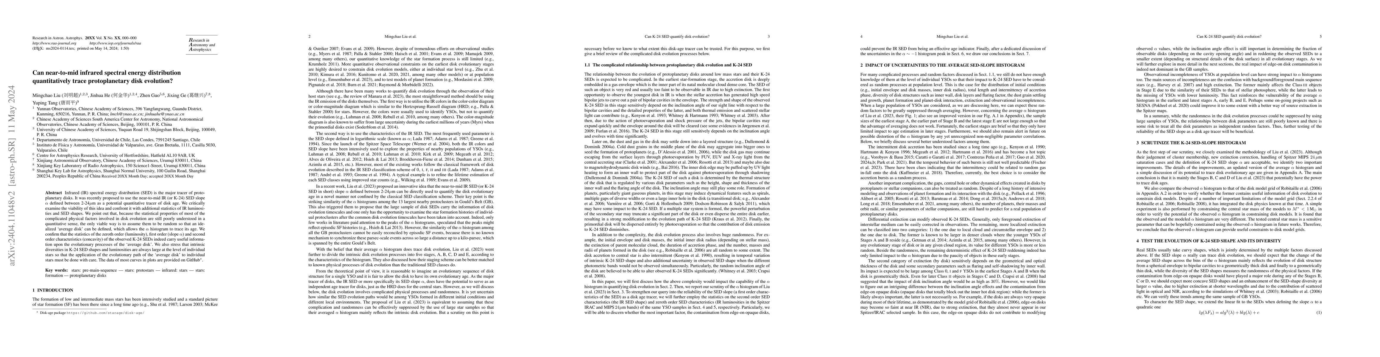 Thumbnail for Can near-to-mid infrared spectral energy distribution quantitatively
  trace protoplanetary disk evolution?