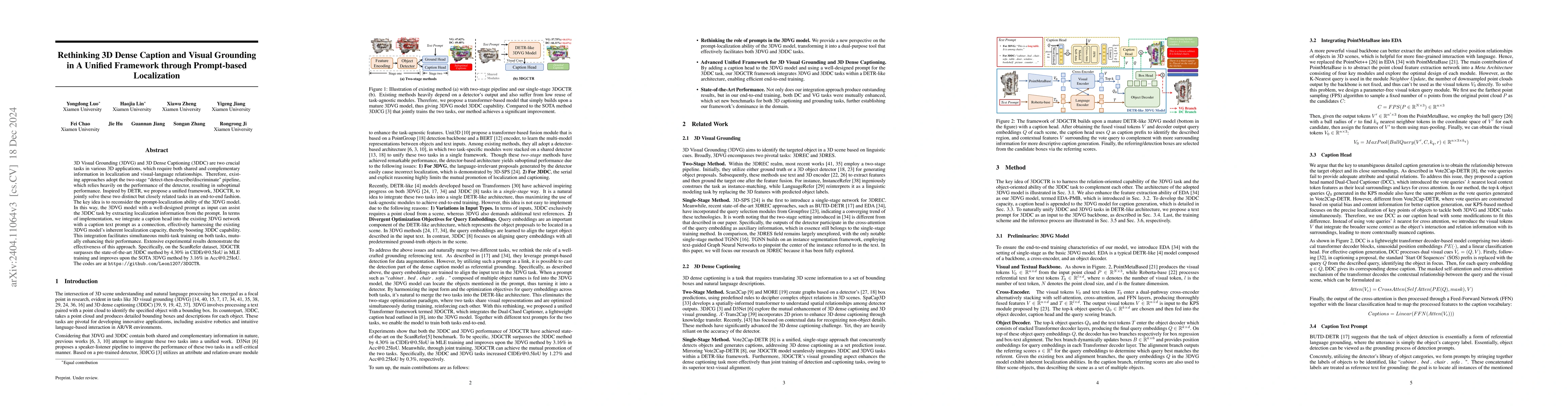 Thumbnail for Rethinking 3D Dense Caption and Visual Grounding in A Unified Framework
  through Prompt-based Localization