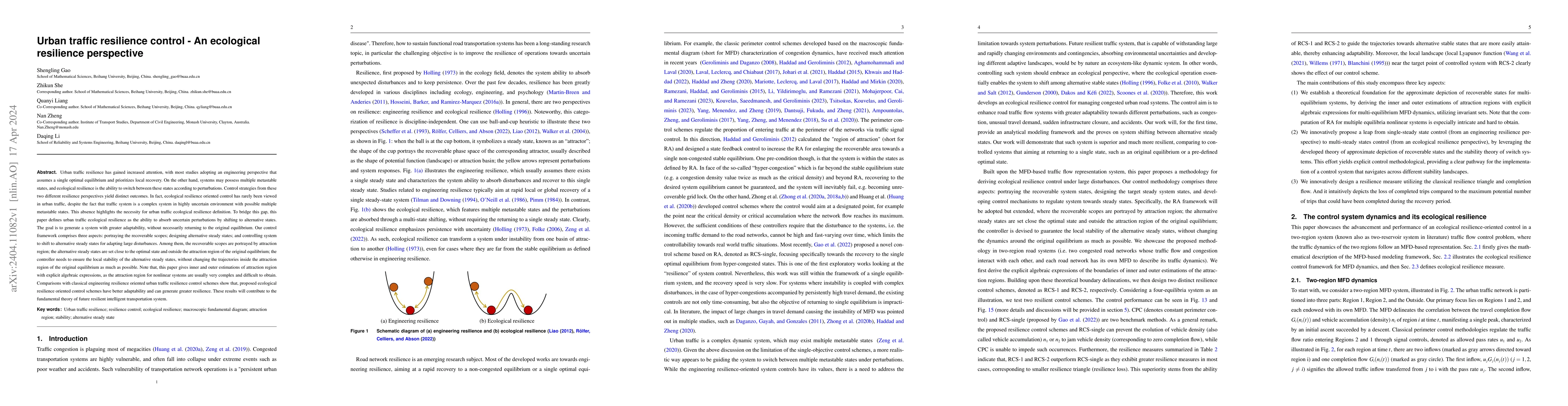 Thumbnail for Urban traffic resilience control -- An ecological resilience perspective
