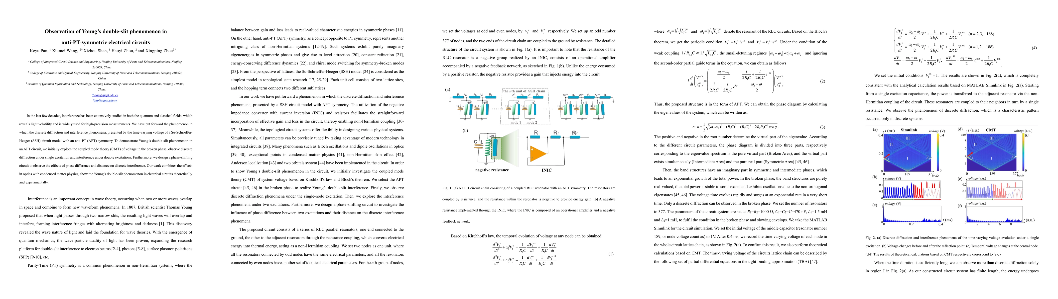 Thumbnail for Observation of Young's double-slit phenomenon in anti-PT-symmetric
  electrical circuits