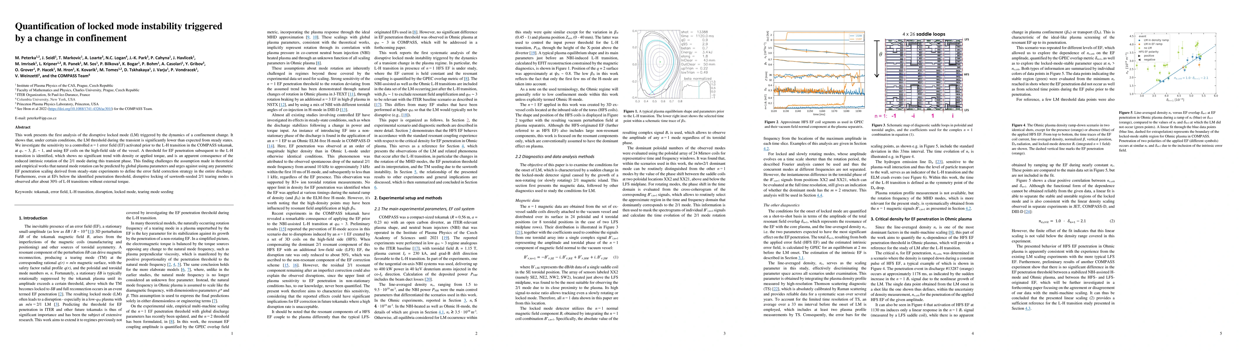 Thumbnail for Quantification of locked mode instability triggered by a change in
  confinement