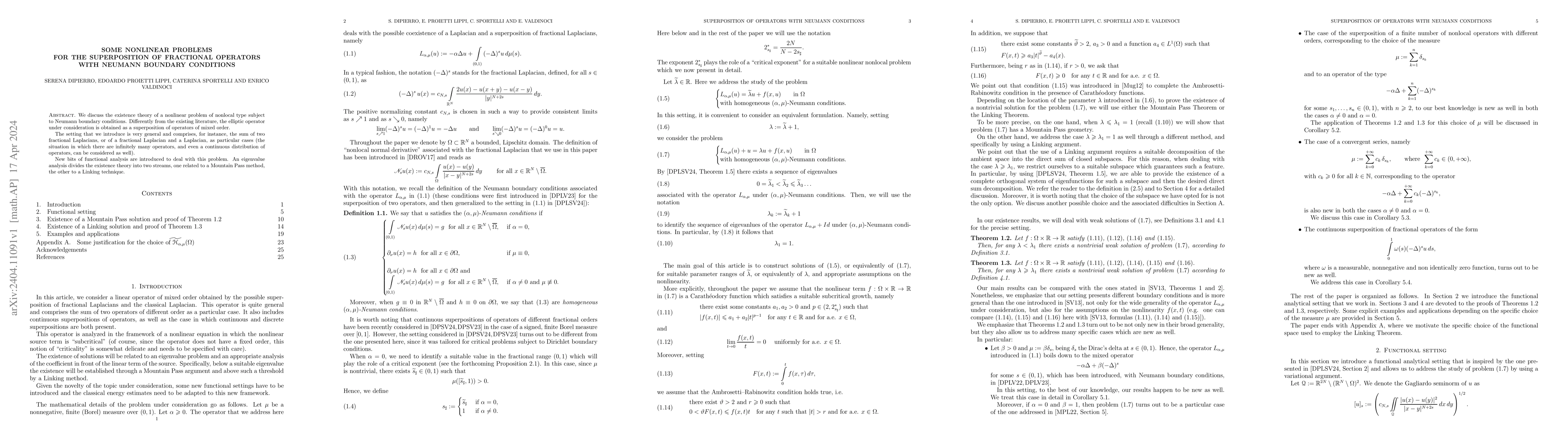 Thumbnail for Some nonlinear problems for the superposition of fractional operators
  with Neumann boundary conditions