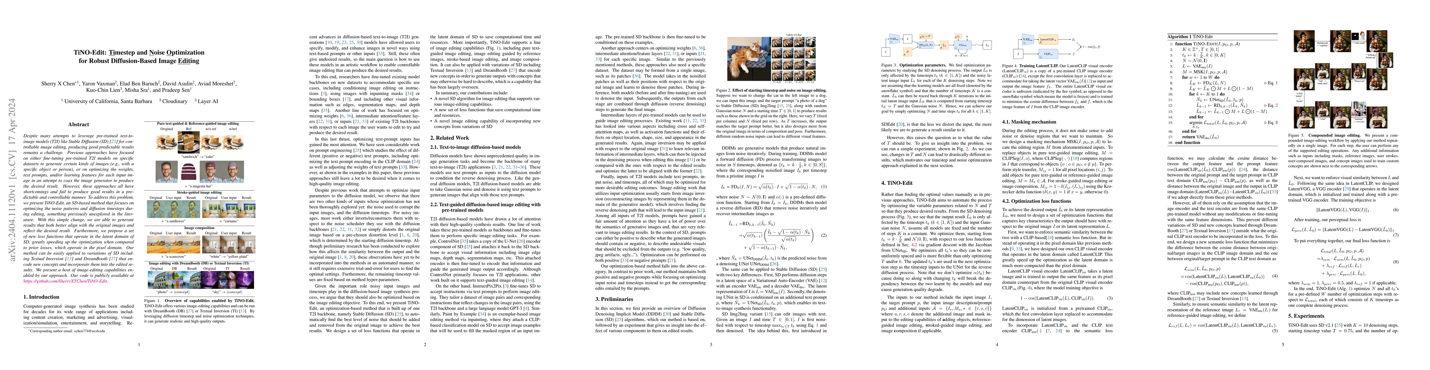 Thumbnail for TiNO-Edit: Timestep and Noise Optimization for Robust Diffusion-Based
  Image Editing