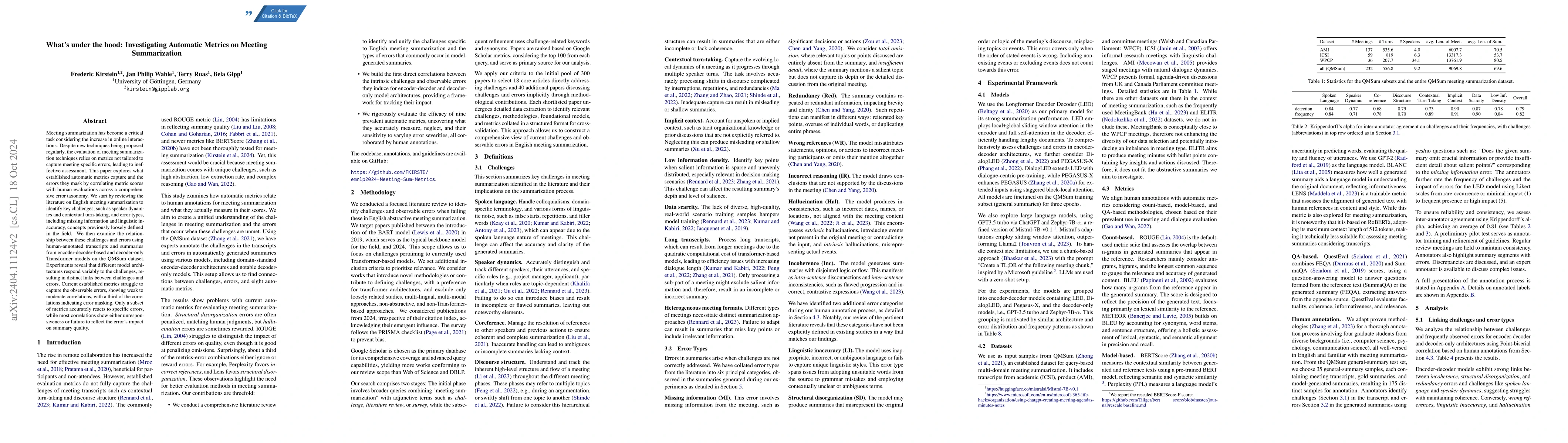 Thumbnail for What's under the hood: Investigating Automatic Metrics on Meeting
  Summarization