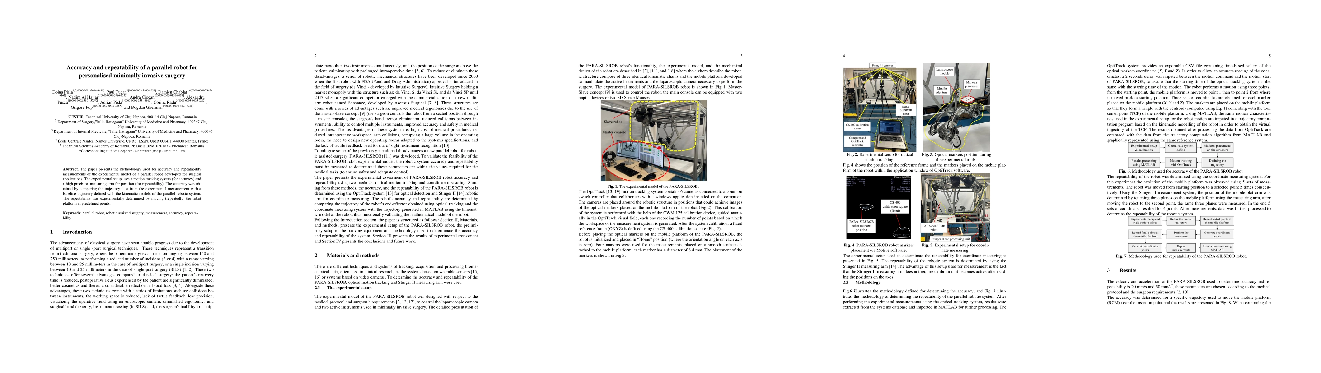 Thumbnail for Accuracy and repeatability of a parallel robot for personalised
  minimally invasive surgery