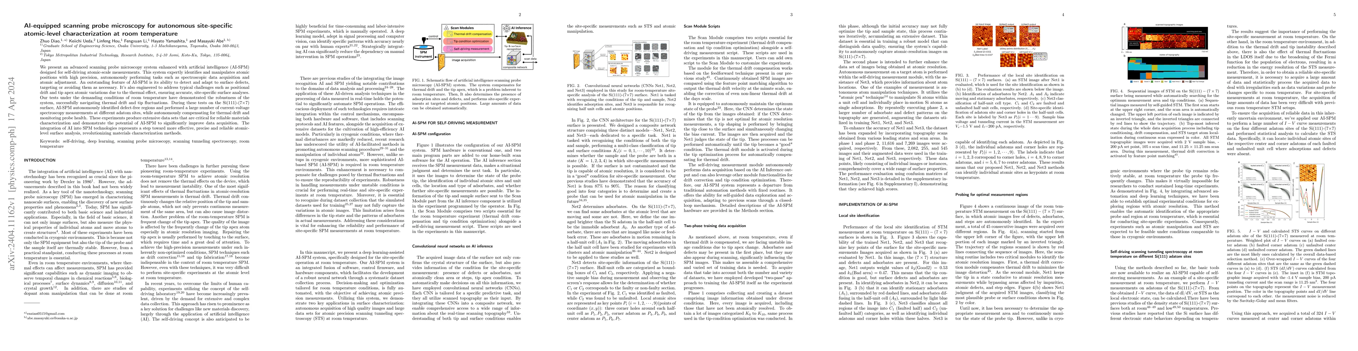 Thumbnail for AI-equipped scanning probe microscopy for autonomous site-specific
  atomic-level characterization at room temperature