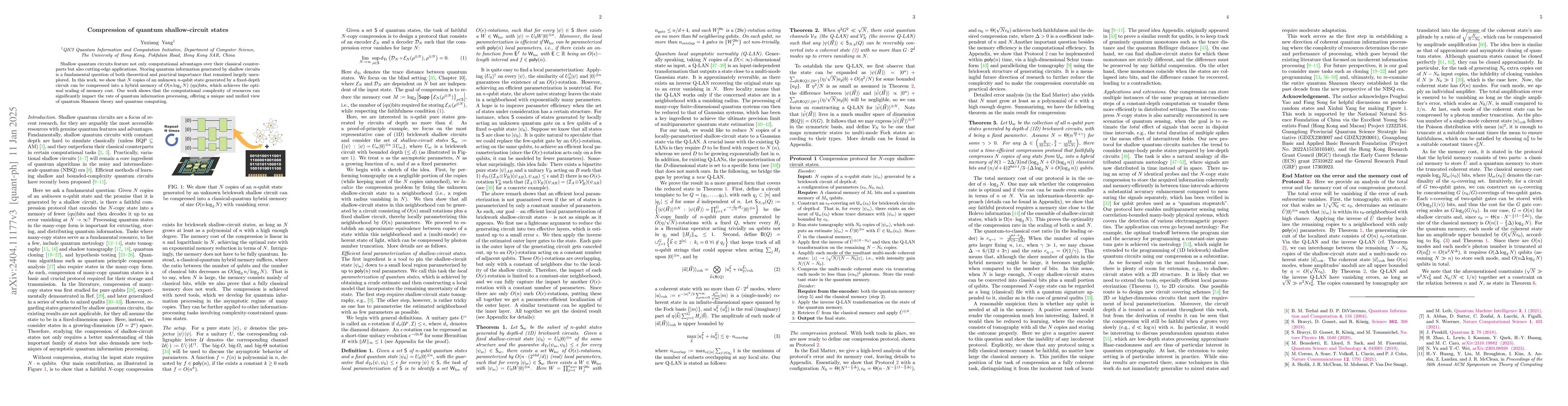 Thumbnail for Compression of quantum shallow-circuit states