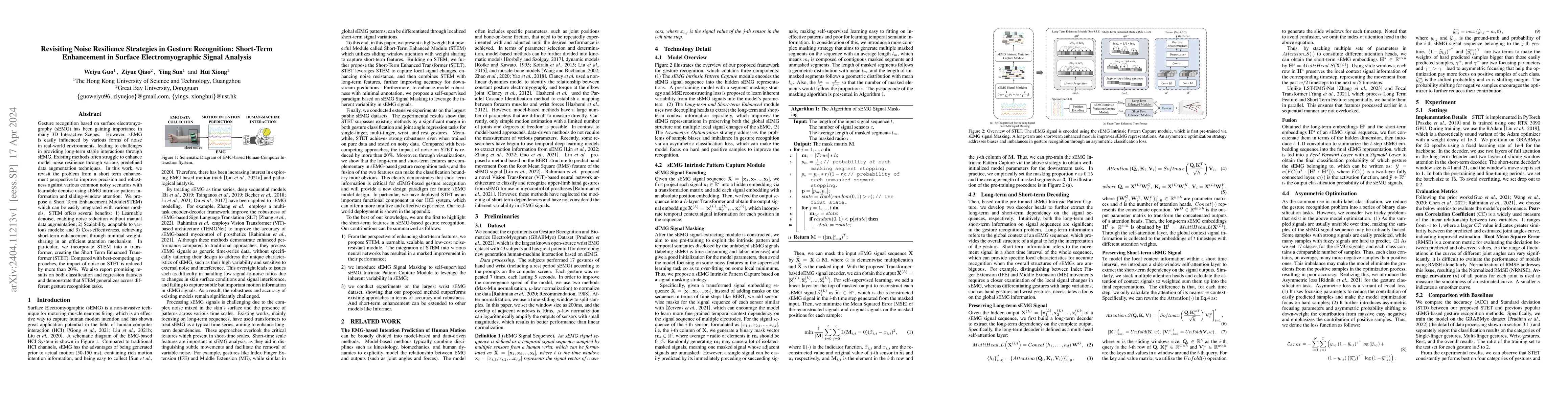 Thumbnail for Revisiting Noise Resilience Strategies in Gesture Recognition:
  Short-Term Enhancement in Surface Electromyographic Signal Analysis