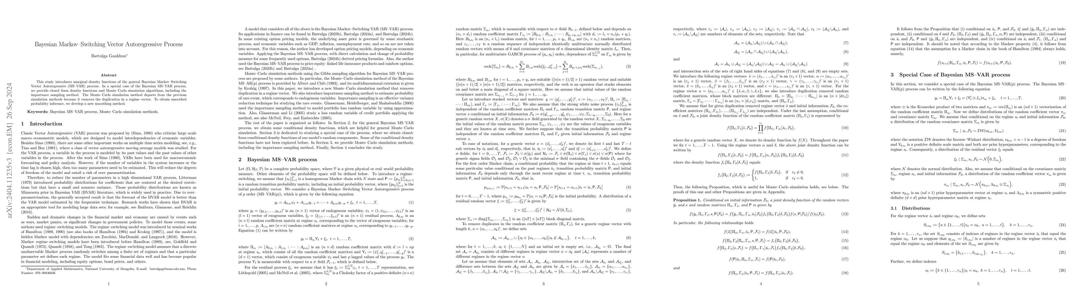 Thumbnail for Bayesian Markov-Switching Vector Autoregressive Process