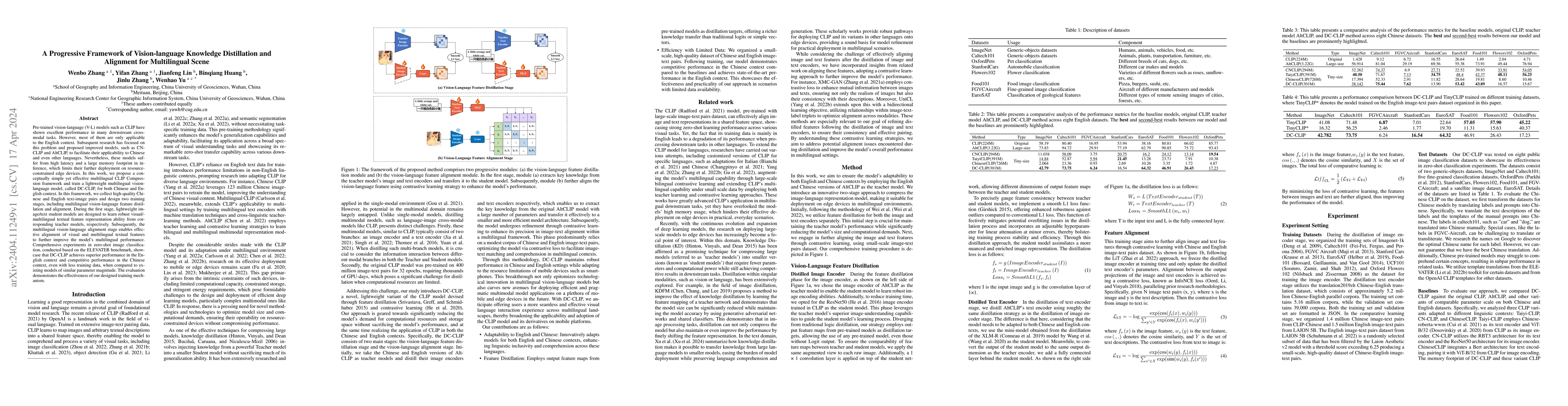 Thumbnail for A Progressive Framework of Vision-language Knowledge Distillation and
  Alignment for Multilingual Scene