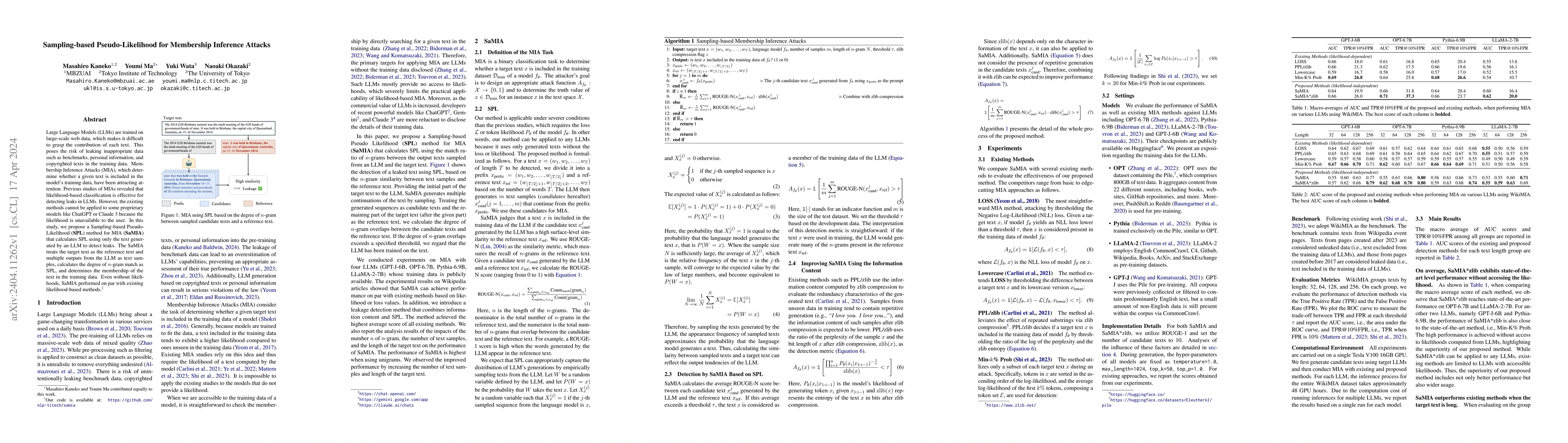 Thumbnail for Sampling-based Pseudo-Likelihood for Membership Inference Attacks
