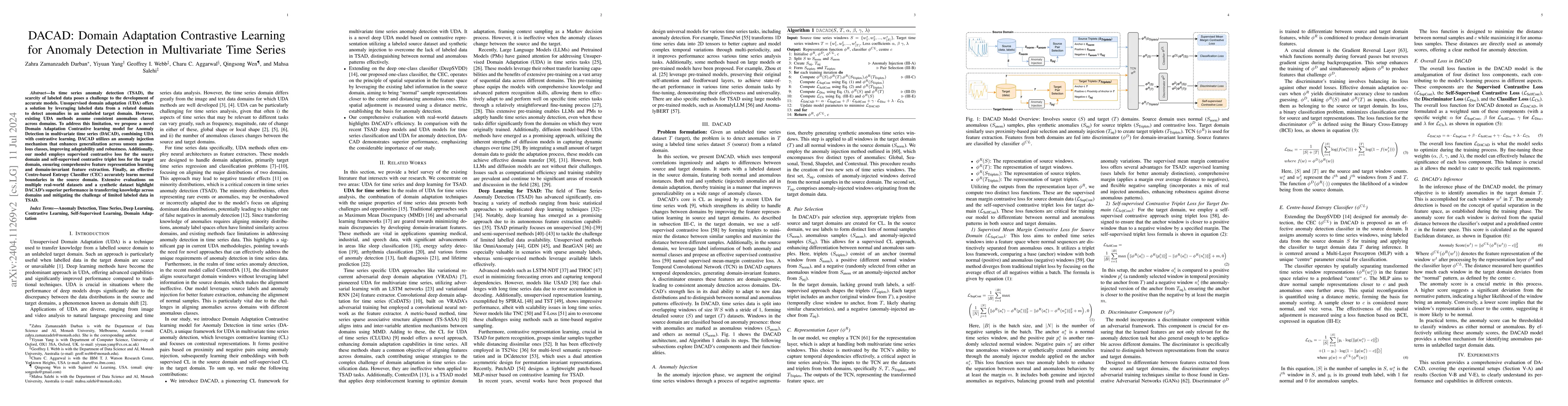 Thumbnail for DACAD: Domain Adaptation Contrastive Learning for Anomaly Detection in
  Multivariate Time Series