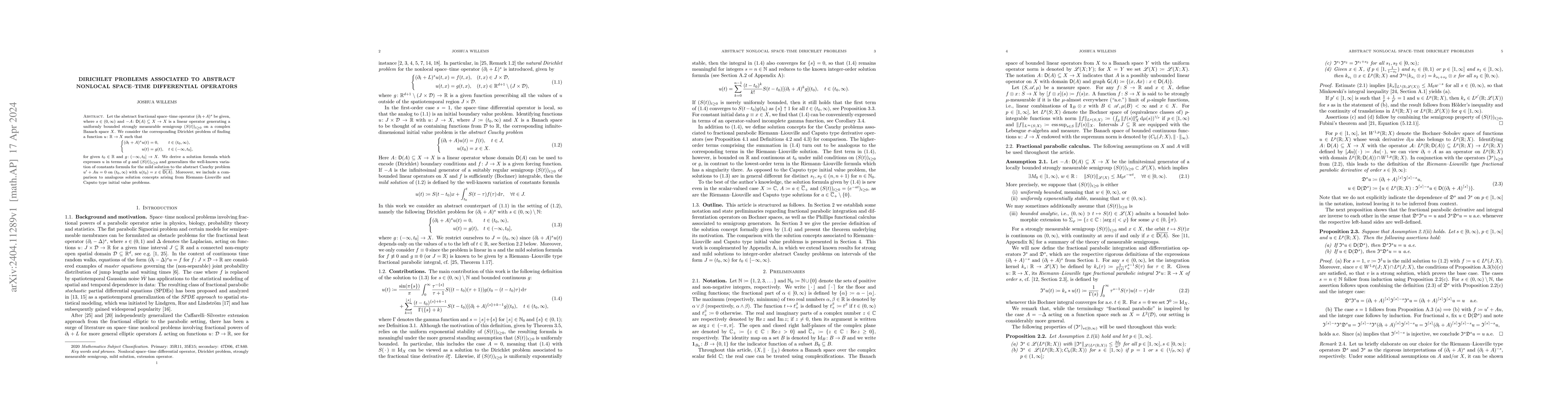 Thumbnail for Dirichlet problems associated to abstract nonlocal space-time
  differential operators