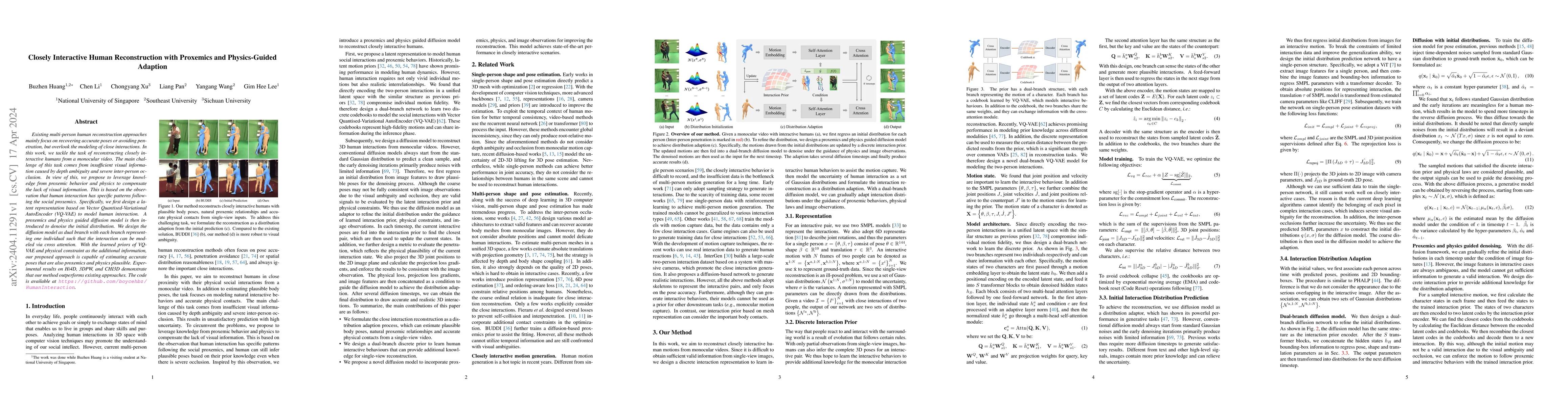 Thumbnail for Closely Interactive Human Reconstruction with Proxemics and
  Physics-Guided Adaption