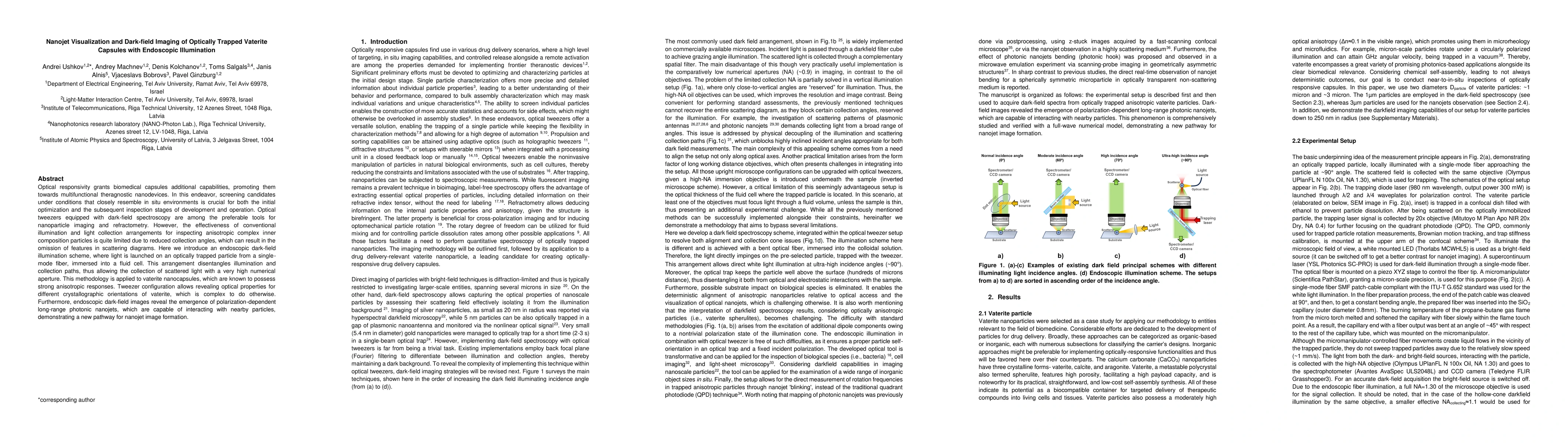 Thumbnail for Nanojet Visualization and Dark-field Imaging of Optically Trapped
  Vaterite Capsules with Endoscopic Illumination
