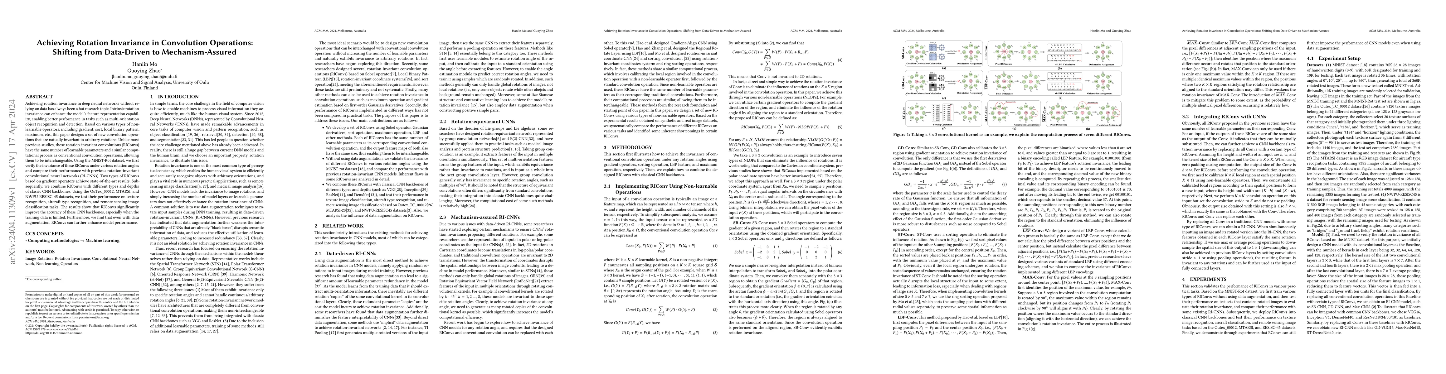 Thumbnail for Achieving Rotation Invariance in Convolution Operations: Shifting from
  Data-Driven to Mechanism-Assured