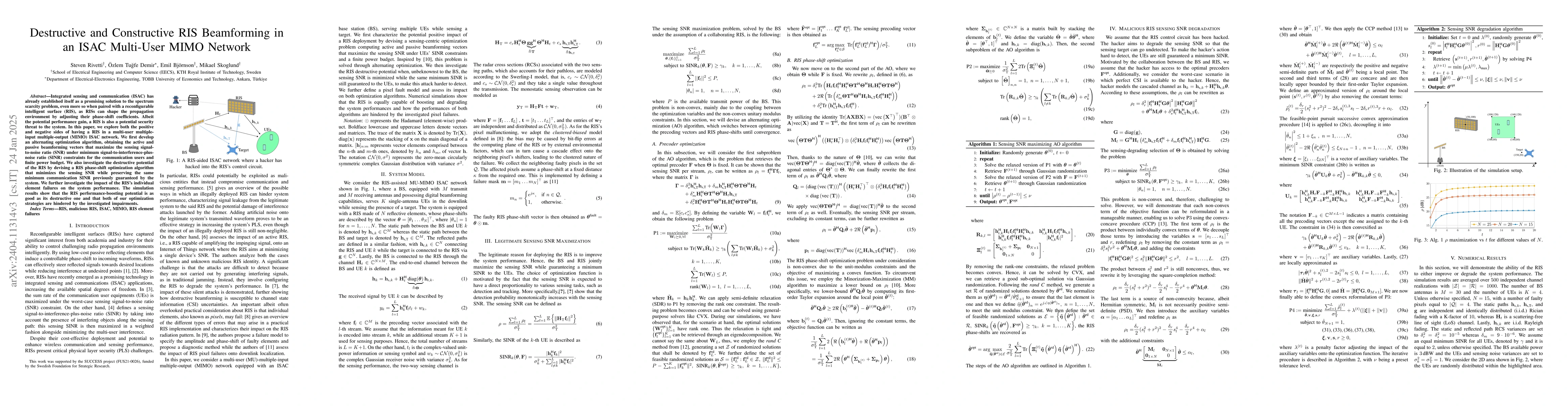 Thumbnail for Destructive and constructive RIS beamforming in an ISAC-multi-user MIMO
  network