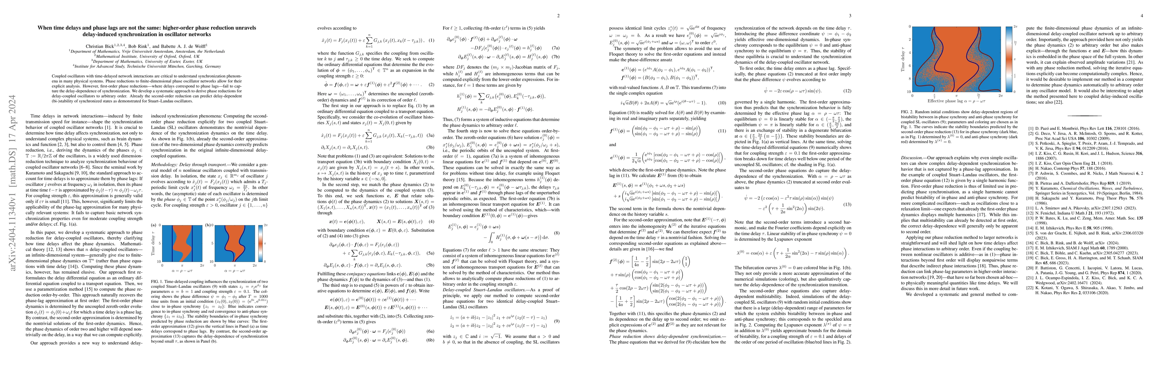 Thumbnail for When time delays and phase lags are not the same: higher-order phase
  reduction unravels delay-induced synchronization in oscillator networks