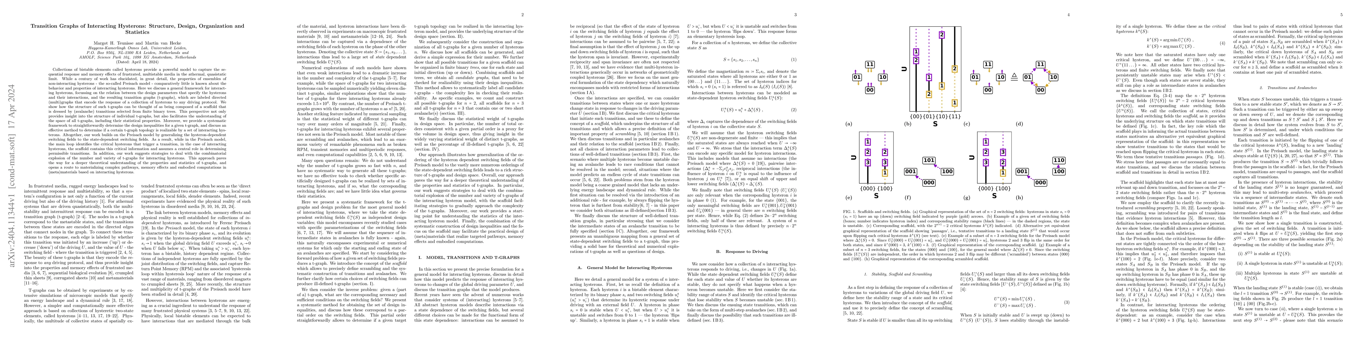 Thumbnail for Transition Graphs of Interacting Hysterons: Structure, Design,
  Organization and Statistics
