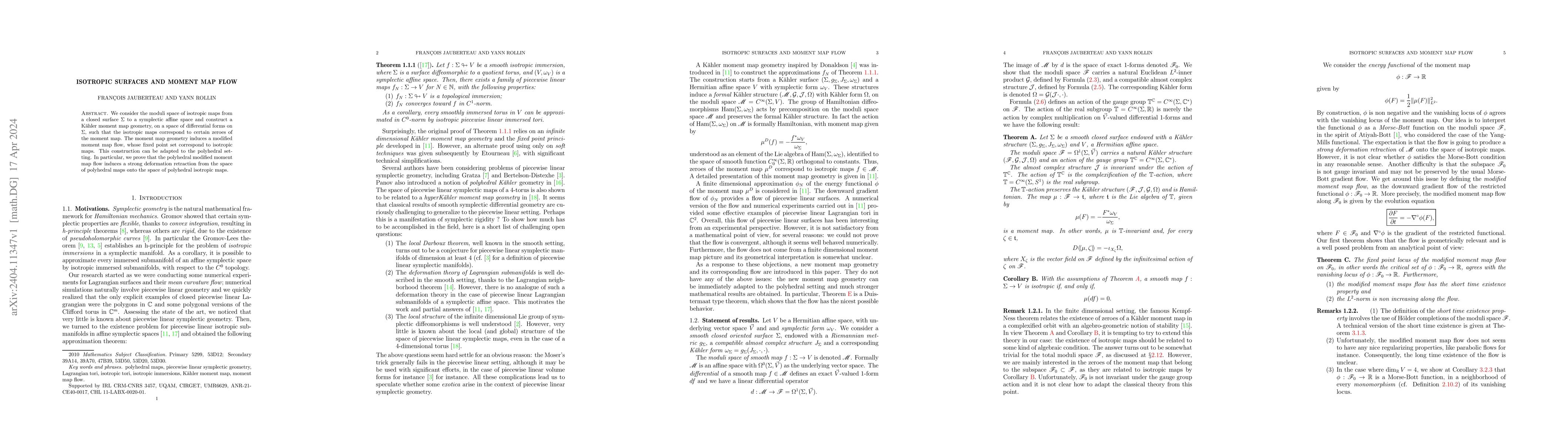 Thumbnail for Isotropic maps and moment map flow
