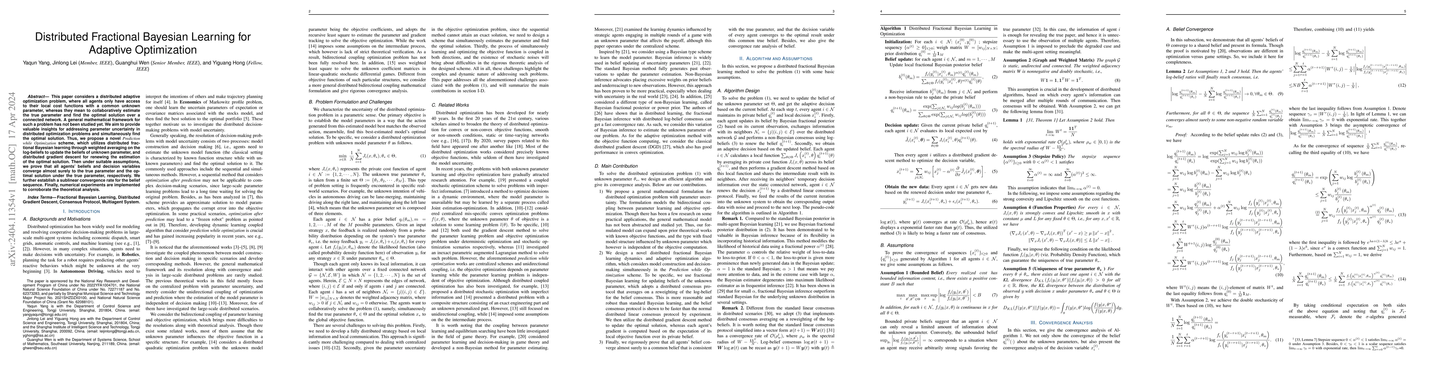 Thumbnail for Distributed Fractional Bayesian Learning for Adaptive Optimization