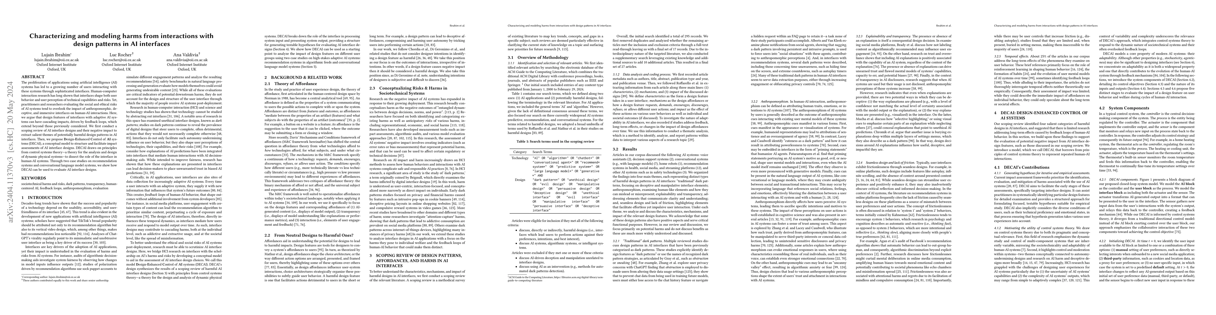 Thumbnail for Characterizing and modeling harms from interactions with design patterns
  in AI interfaces