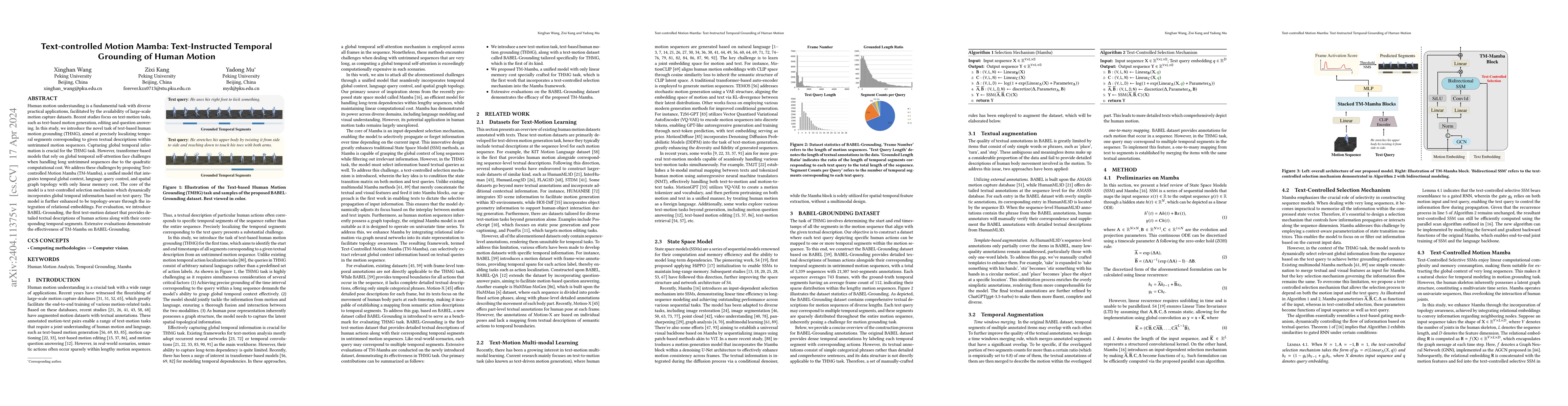 Thumbnail for Text-controlled Motion Mamba: Text-Instructed Temporal Grounding of
  Human Motion