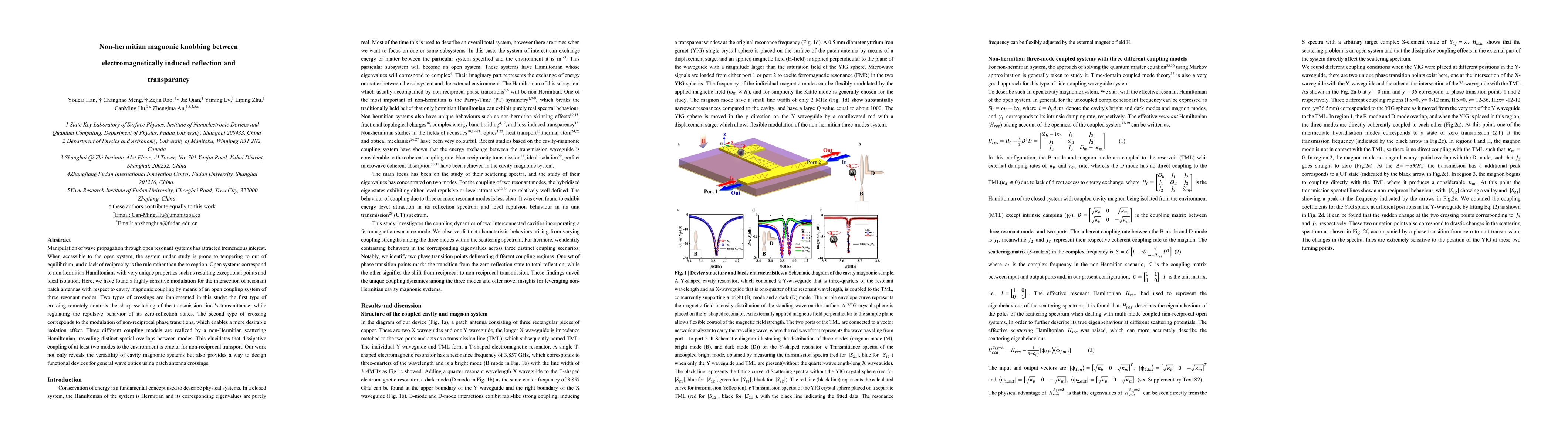 Thumbnail for Non-hermitian magnonic knobbing between electromagnetically induced
  reflection and transparancy