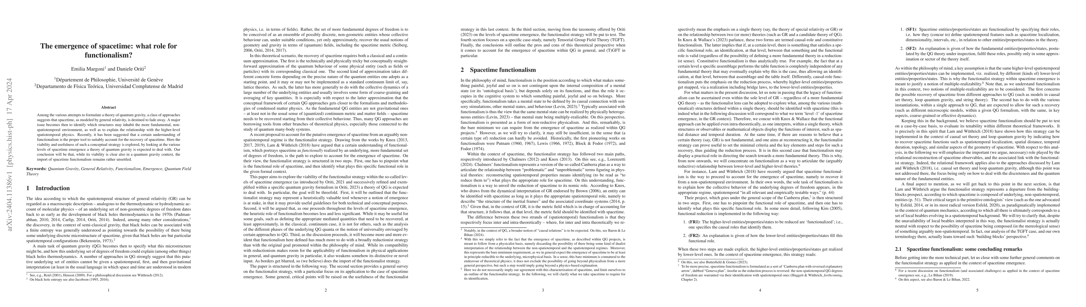 Thumbnail for The emergence of spacetime: what role for functionalism?