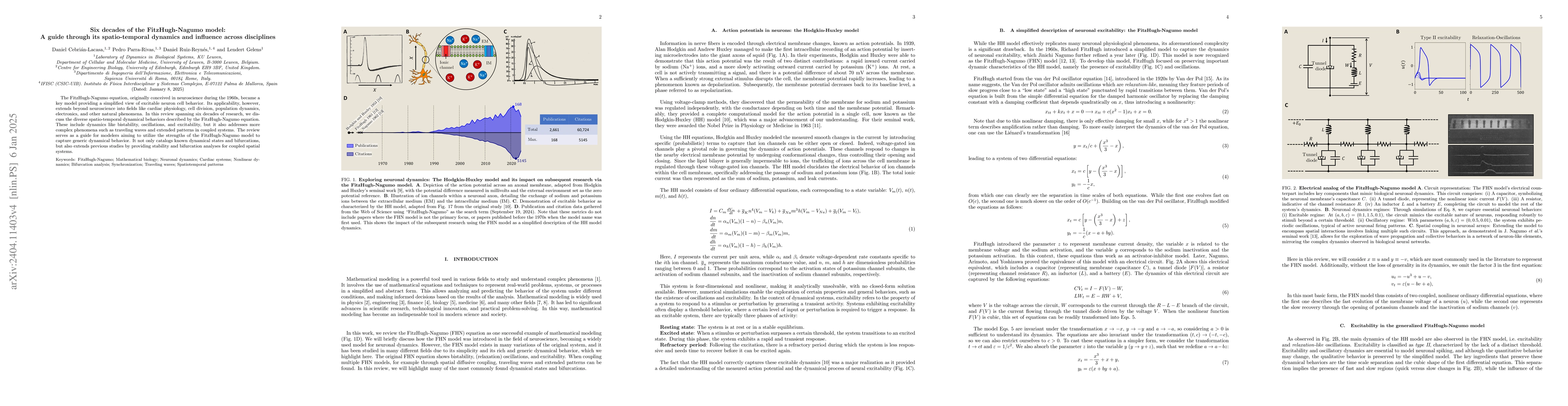 Thumbnail for Six decades of the FitzHugh-Nagumo model: A guide through its
  spatio-temporal dynamics and influence across disciplines